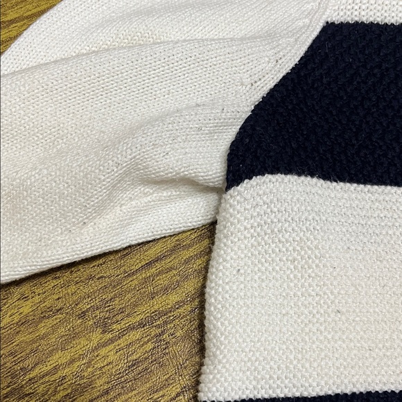 3/$10-Talbots Women's Sweater - Navy and Cream Stripes - Picture 3 of 8